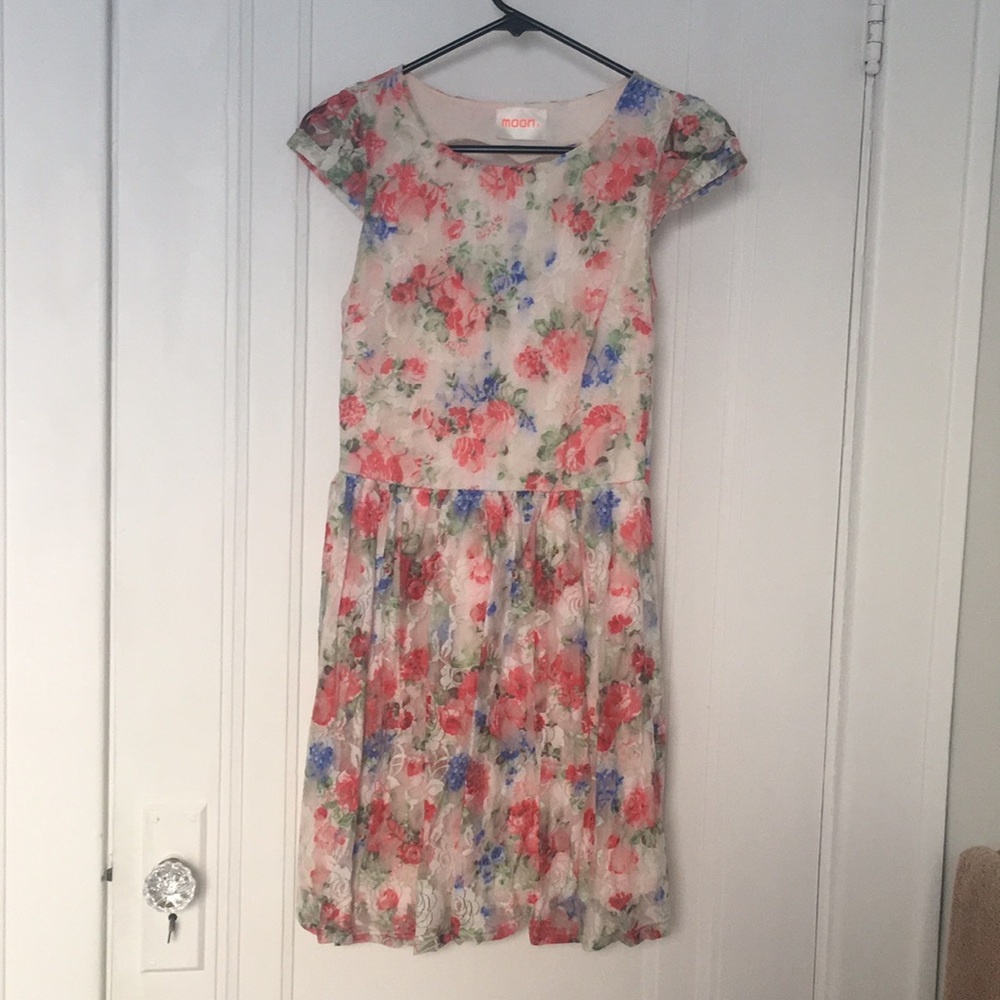 ModCloth floral dress with heart-shaped back